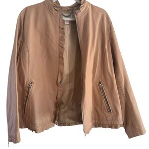 Chico's Tan Leather Jacket